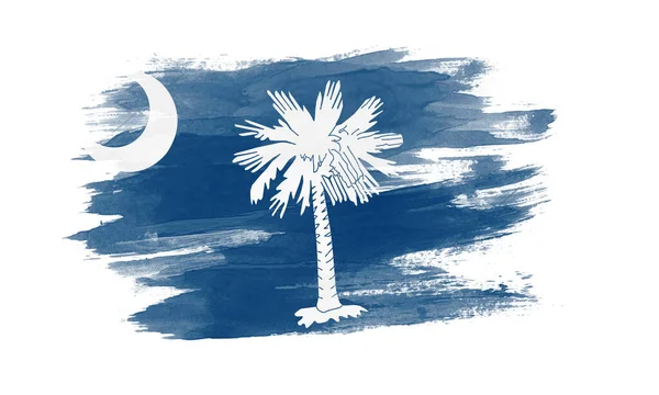 South Carolina State Flag Brush Stroke South Carolina Flag Background — Foto de Stock