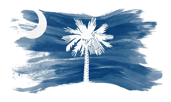 South Carolina State Flag Brush Stroke South Carolina Flag Background — Foto de Stock