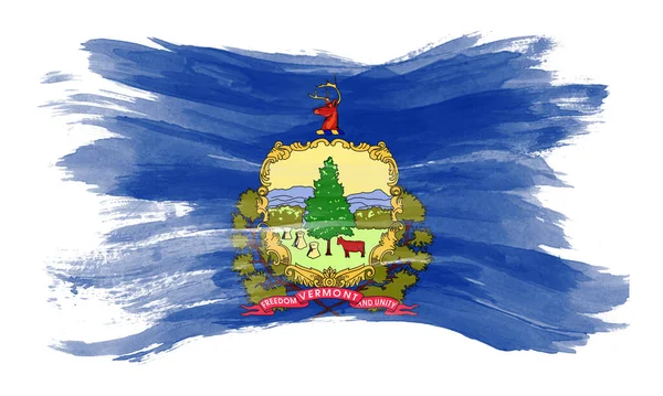 Vermont State Flag Brush Stroke Vermont Flag Background — Stockfoto