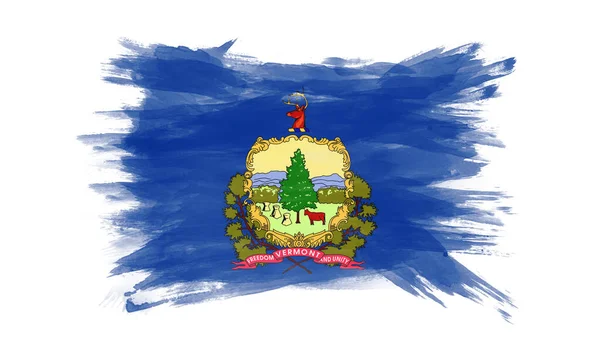 Vermont State Flag Brush Stroke Vermont Flag Background — Stok fotoğraf