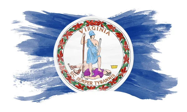 Virginia State Flag Brush Stroke Virginia Flag Background — Stock fotografie