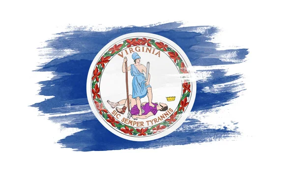 Virginia State Flagga Pensel Stroke Virginia Flagga Bakgrund — Stockfoto