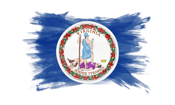Virginia State Flag Brush Stroke Virginia Flag Background — стокове фото