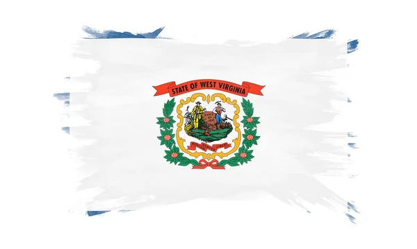 West Virginia State Flag Brush Stroke West Virginia Flag Background — Zdjęcie stockowe