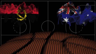 Angola Avustralya 'ya karşı basketbol, duman bayrakları, spor maçı