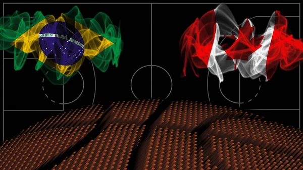 ブラジルVsカナダバスケットボール スポーツゲーム — ストック写真