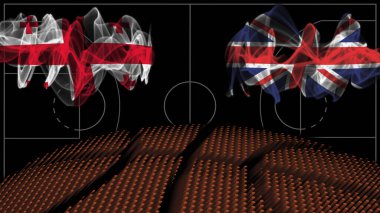 Gürcistan İngiltere 'ye karşı basketbol, duman bayrakları, spor maçı