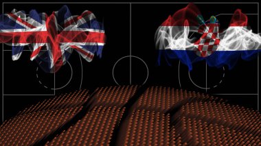 İngiltere, Hırvatistan 'a karşı basketbol, duman bayrakları, spor maçı