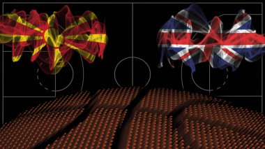 Kuzey Makedonya İngiltere Basketbol, duman bayrakları ve spor maçına karşı