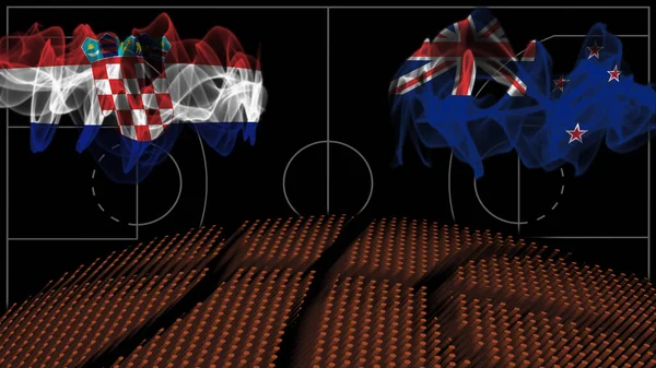 Hırvatistan Yeni Zelanda Basketbol, duman bayrakları ve spor maçına karşı