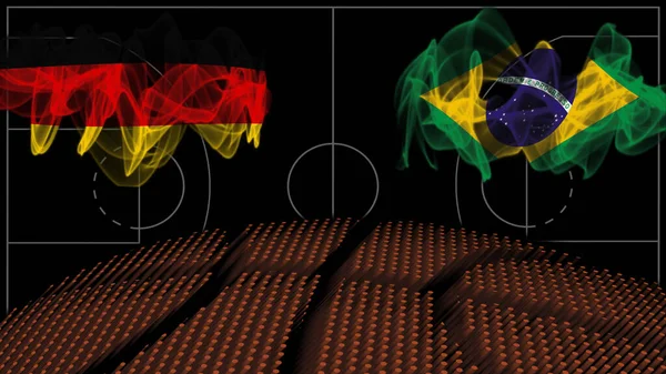 Alemania Brasil Baloncesto Bandera Humo Deporte Juego —  Fotos de Stock