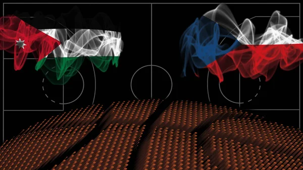 Jordan Czech Republic Basketball Smoke Flag Sport Game — Stock Photo, Image