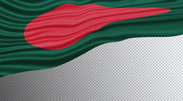 孟加拉国Wavy Flag National Flag Clipping Path — 图库照片