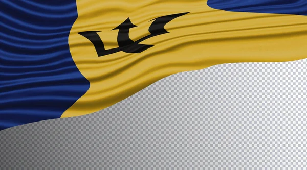 Barbados Wavy Flagge Nationalflagge Clipping Pfad — Stockfoto