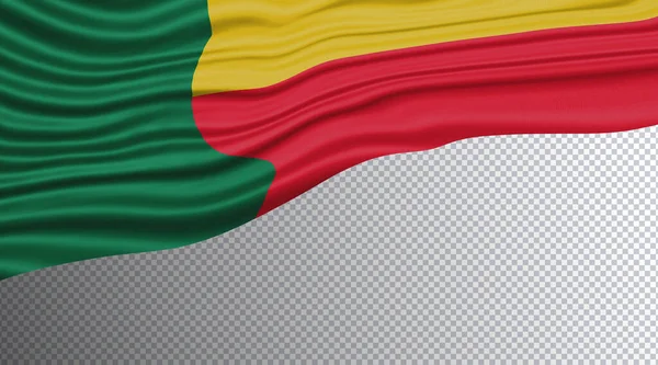 Benin Wavy Flag Flags Clipping Path — 스톡 사진