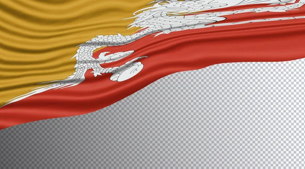 Butão Bandeira Ondulada Caminho Recorte Bandeira Nacional — Fotografia de Stock