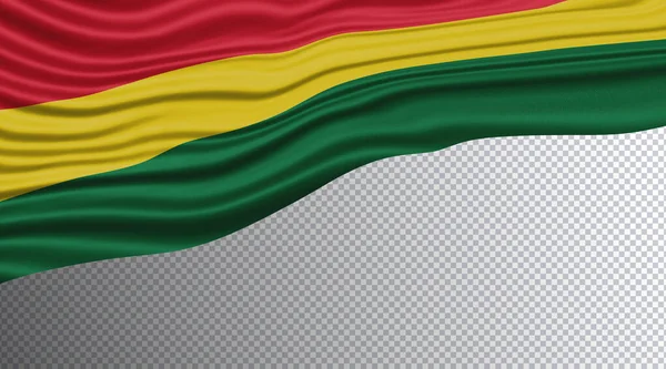 Bandeira Ondulada Bolívia Caminho Recorte Bandeira Nacional — Fotografia de Stock