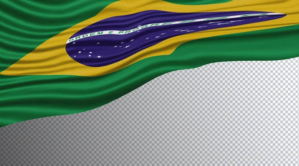 Brazylia Flaga Wavy Ścieżka Wycinania Flagi Narodowej — Zdjęcie stockowe