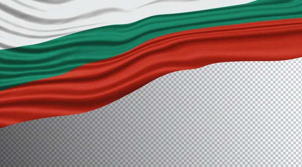 Bulgária Wavy Flag Nemzeti Zászló Vágási Útvonal — Stock Fotó