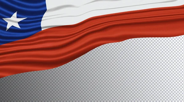 Chile Wavy Flag National Flag Clipping Path — стокове фото
