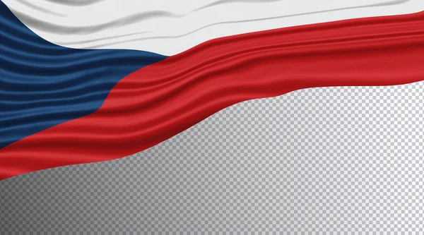 República Checa Bandeira Ondulada Bandeira Nacional Caminho Recorte — Fotografia de Stock