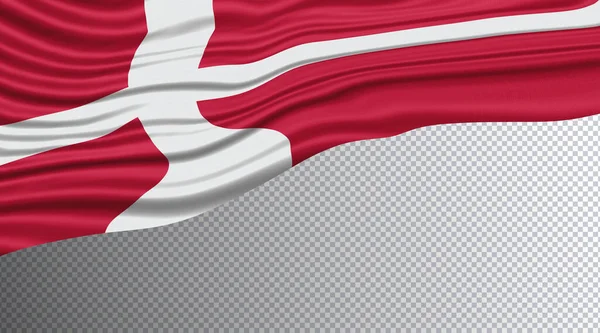 Bandera Ondulada Dinamarca Ruta Nacional Recorte Bandera —  Fotos de Stock