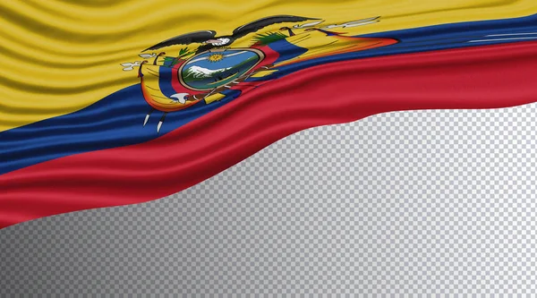 Flaga Ekwadoru Wavy Ścieżka Wycinania Flagi Narodowej — Zdjęcie stockowe