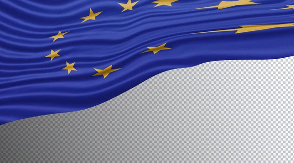 Európai Unió Wavy Flag Nemzeti Lobogó Vágási Útvonal — Stock Fotó
