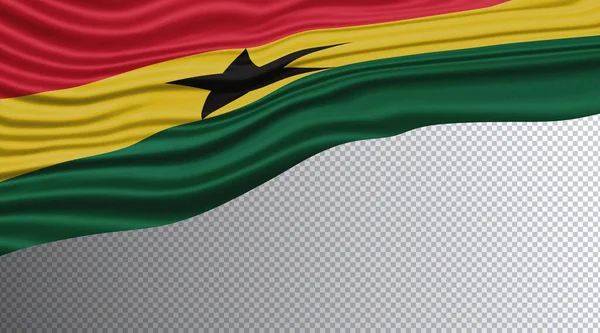 Ghána Wavy Flag Nemzeti Zászlóvágási Útvonal — Stock Fotó