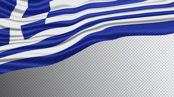 Řecko Vlnitá Vlajka Cesta Pro Ořezávání Vlajek — Stock fotografie