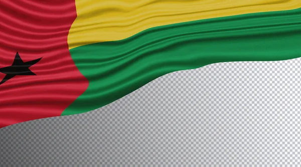 Gine Bissau Dalgalı Bayrak Ulusal Bayrak Kırpma Yolu — Stok fotoğraf