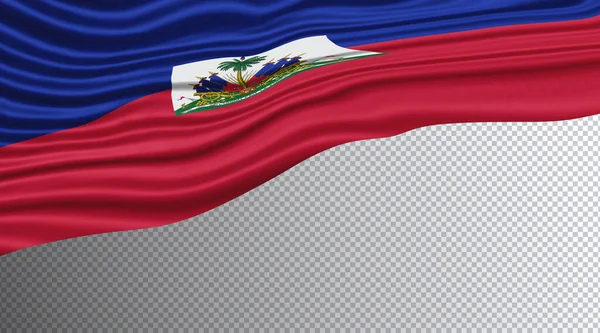 Haiti Wavy Flag National Flag Clipping Path — стокове фото