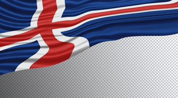 アイスランド波の旗 国旗のクリッピングパス — ストック写真