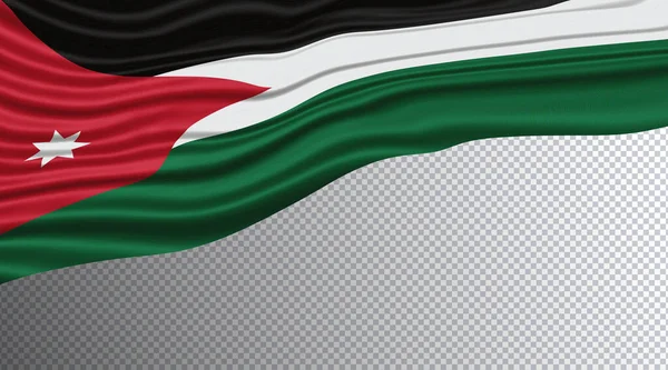 Jordânia Bandeira Ondulada Caminho Recorte Bandeira Nacional — Fotografia de Stock