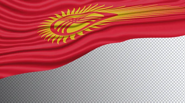 Kirgizië Wavy Flag Nationale Vlag Knippad — Stockfoto
