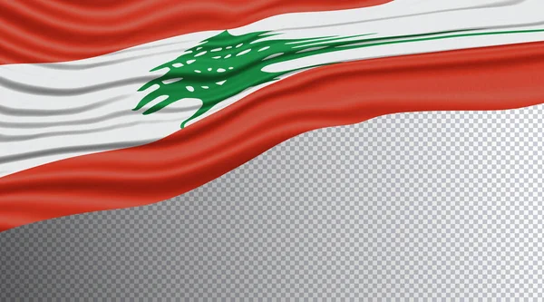 레바논 깃발을 흔들며 — 스톡 사진