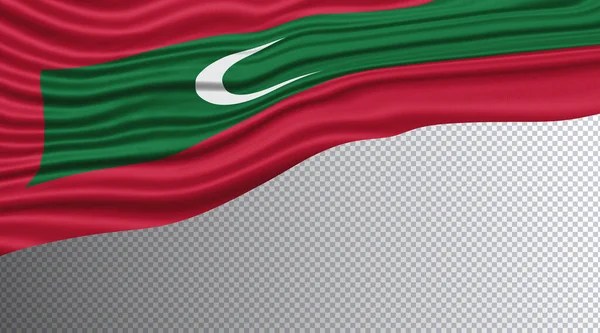 Maledivy Vlnitá Vlajka Národní Vlajková Stezka — Stock fotografie