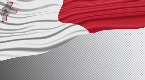 Malta Bandeira Ondulada Caminho Recorte Bandeira Nacional — Fotografia de Stock
