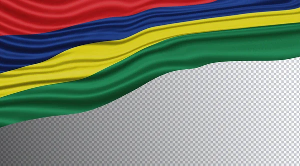 Mauritius Wavy Bandeira Caminho Recorte Bandeira Nacional — Fotografia de Stock