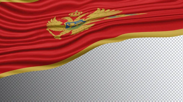 Montenegro Bandeira Ondulada Caminho Recorte Bandeira Nacional — Fotografia de Stock