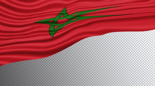 Marokkó Wavy Flag Nemzeti Zászló Vágási Útvonal — Stock Fotó