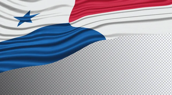 Panama Wavy Flag National Flag Clipping Path — стокове фото