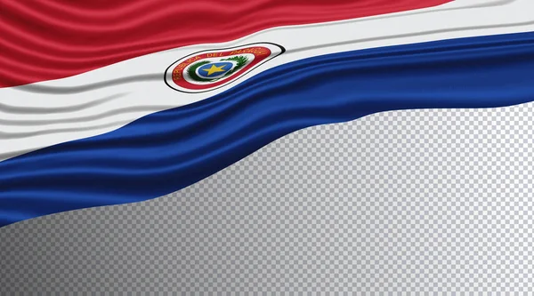 Paraguai Bandeira Ondulada Caminho Recorte Bandeira Nacional — Fotografia de Stock