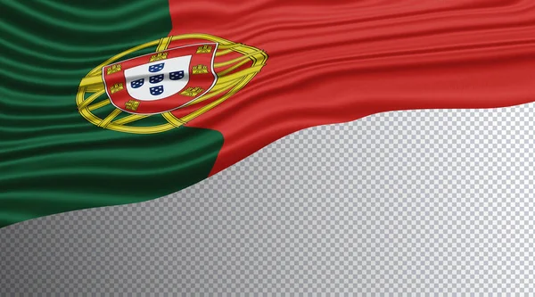 Portugal Wavy Flagge Nationalflagge Clipping Pfad — Stockfoto