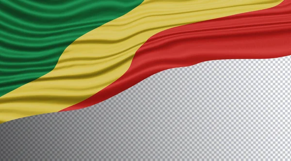 República Congo Bandeira Ondulada Caminho Recorte Bandeira Nacional — Fotografia de Stock