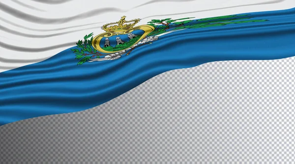 San Marino Bandiera Ondulata Percorso Ritaglio Bandiera Nazionale — Foto Stock