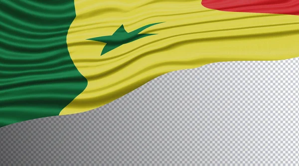 Senegal Wavy Flag National Flag Clipping Path — Stock Photo, Image