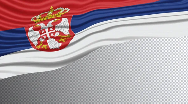 Sırbistan Dalgalı Bayrak Ulusal Bayrak Kırpma Yolu — Stok fotoğraf