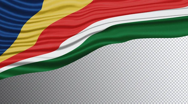 Seychelles Wavy Flag Bandiera Nazionale Percorso Ritaglio — Foto Stock