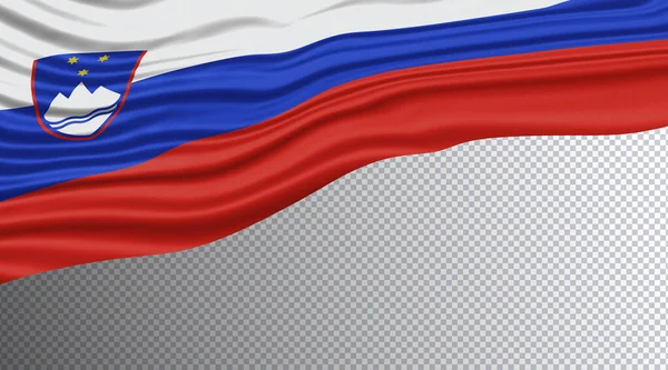 Slovenië Wavy Flag Nationaal Vlaggenknippad — Stockfoto